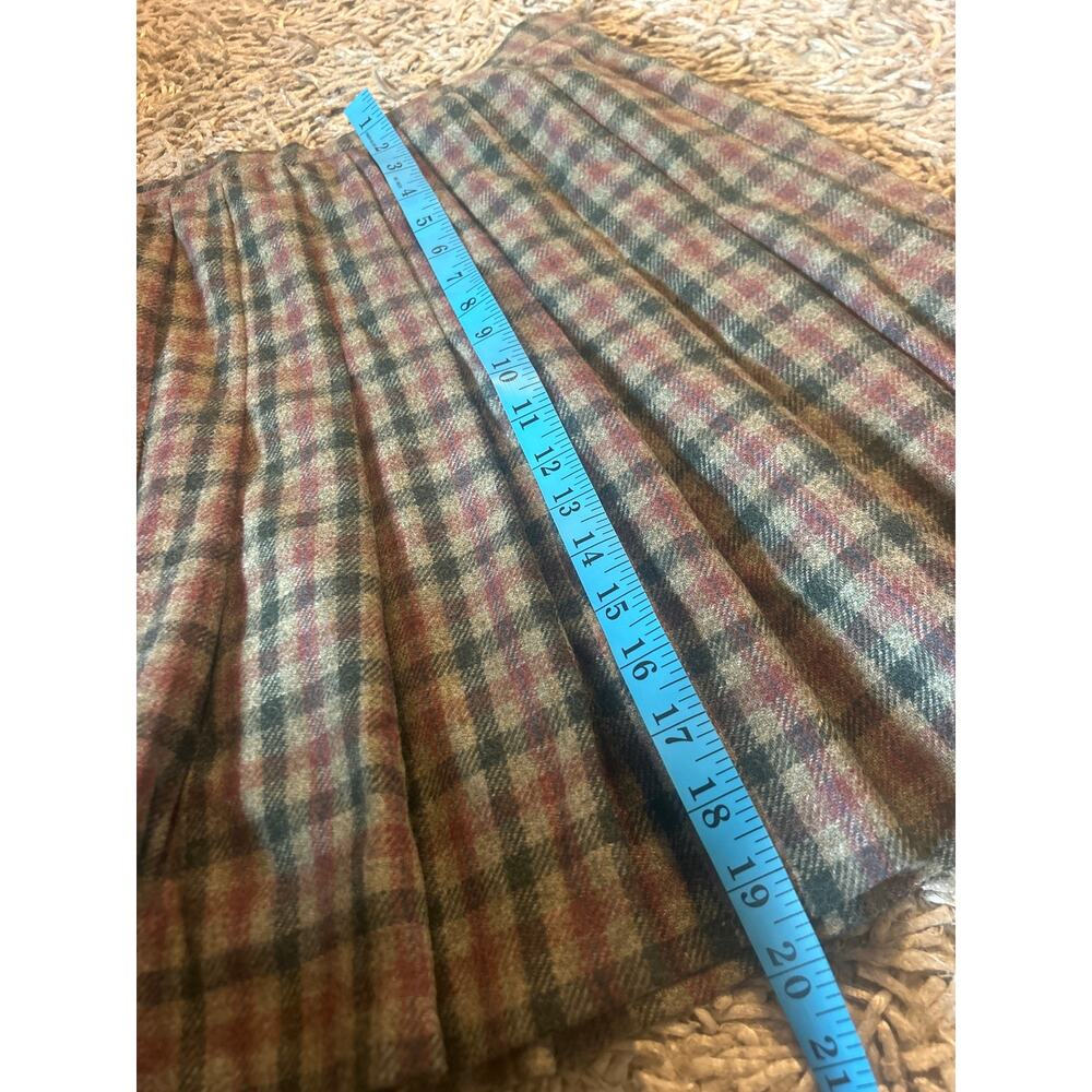 Vintage VALENTINO Wool Plaid Pleated Skirt Size 12 ACADEMIA OLD MONEY Medium M - Picture 7 of 7